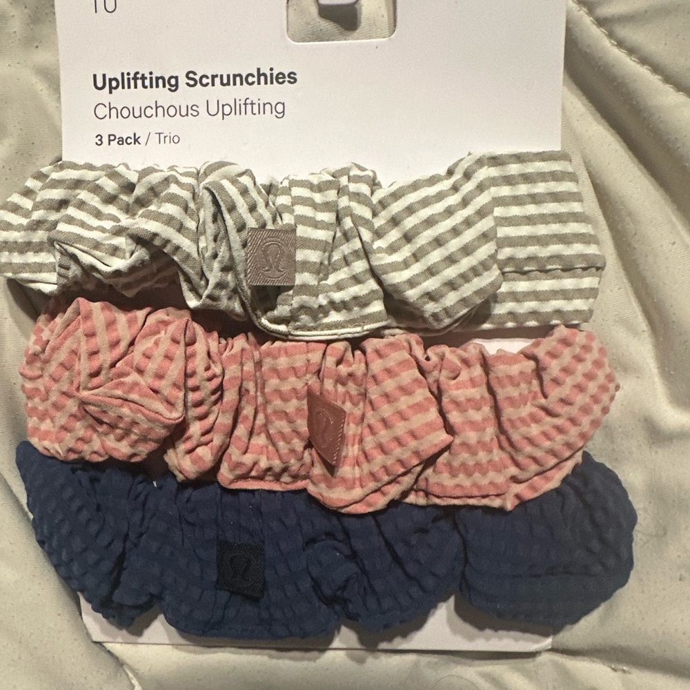 Lululemon Scrunchies 3-Pack - Gray, Pink, and Blue